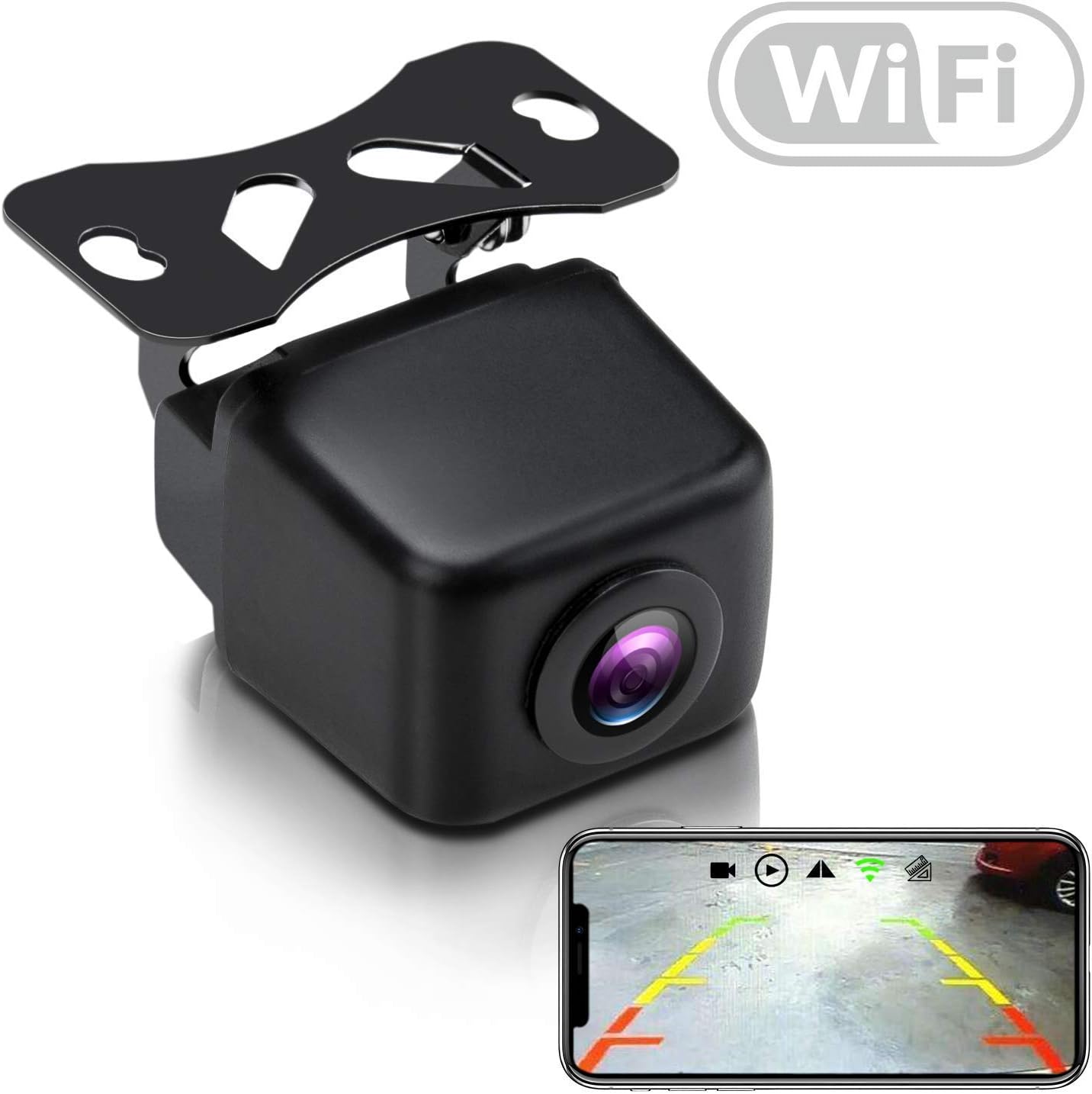 Vehicle WiFi Backup Camera, Car Reverse Parking Assistance Hidden Camera Work with Most Smart Devices, 720P HD 1280 x 720 Pixels