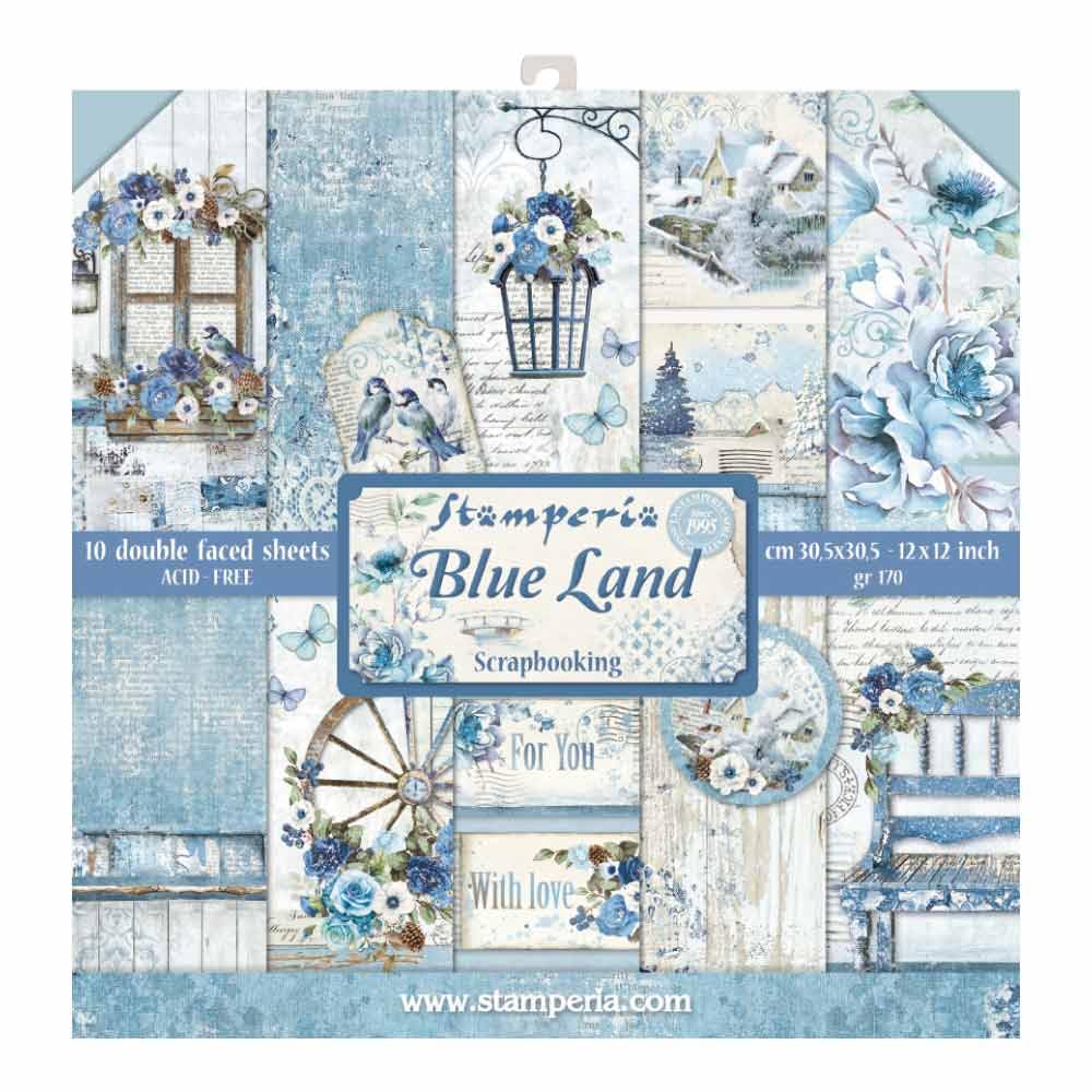 Stamperia Blue Land Paper Pad 30x30