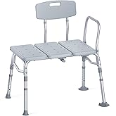 HOMLAND Tub Transfer Bench for Bathtub, FSA/HSA Eligible 400 lbs Heavy Duty Shower Chair with Backrest, Slip-Resistant Feet,