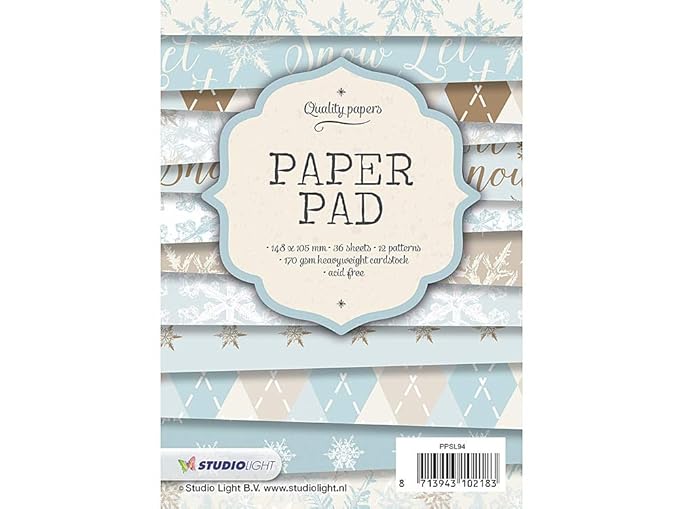 Sescha Designpapier/Motivblock Weihnachten Motiv: 94/170 g/m² / 36 Blatt mit 12 Motiven