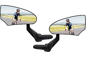 Homieway Bike Mirror 2 PCS,HD Glass Bicycle Mirrors for Handlebar Mount, Bar End Bike Rear View Mirror, Scratch Resistant Handlebar-Mirror for E-bike, Cycle Rearviewmirror (0.55-0.78")
