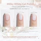 Kanorine Milky White Jelly Gel Nail Polish 10ml Soak-Off UV/LED Nude view 5