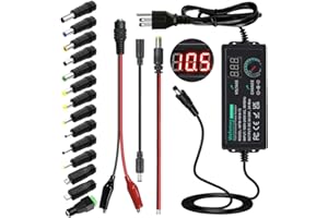 WEFOMEY Universal Power Supply 3V~24V 3A 72W Adjustable Variable AC/DC Adapter Charger, 100V-240V AC to DC Converter with LED Voltage Display & 14 Tips & Polarity Converter & Test Lead
