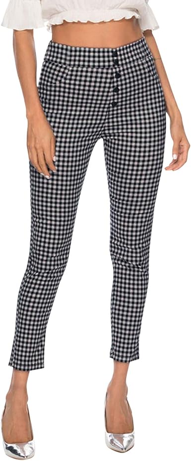 checkered cropped trousers