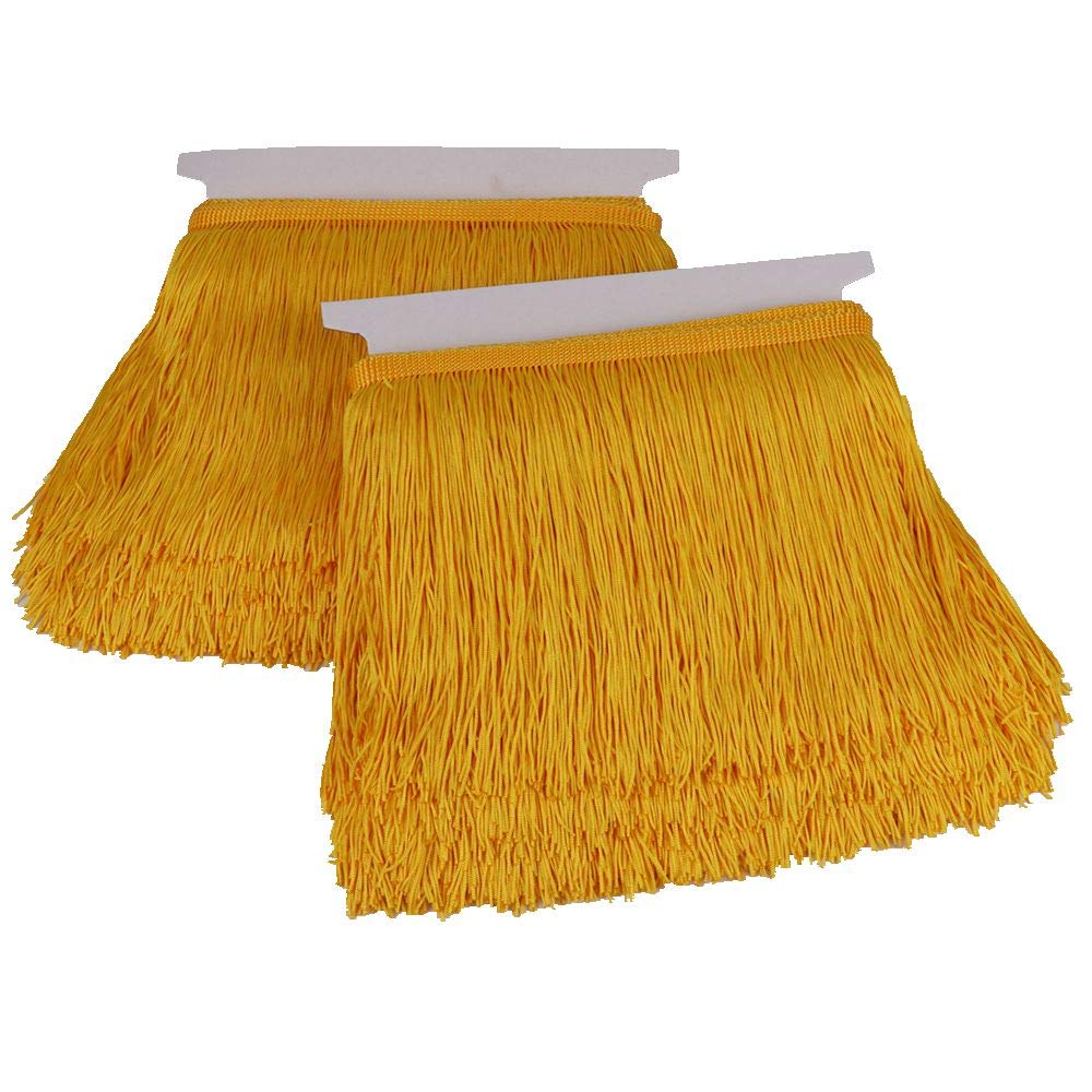 Fringe Trim Lace Polyerter Fibre Tassel 6 inch（″） Wide 10 Yards Long for Clothes Accessories and Latin Wedding Dress and DIY Lamp Shade Decoration Black White Red Gold Blue Pink Grey (Golden Yellow)