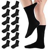 COOVAN Womens Crew Socks Casual Athletic Gym LightWeight Thin Cotton Socks 6 Pairs