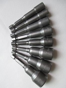 Generic 8PCS Professional Magnetic Nut Driver Set Metric Socket 1/4 Hex Power Drill Bits 6mm~13mm Drill Bit Adapter Hex Power Tools