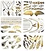 Terra Tattoos Gold Black Metallic Henna Temporary Tattoo Flash Sheets Elephants, Flowers, Stars & more! Waterproof Nontoxic Long Lasting Tattoos for Women Perfect for Beach, Festivals, & Parties