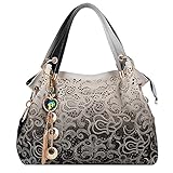 Tinksky Classic Fashion Tote Handbag Leather Shoulder Bag Perfect Large Tote Ls1195 (Grey)