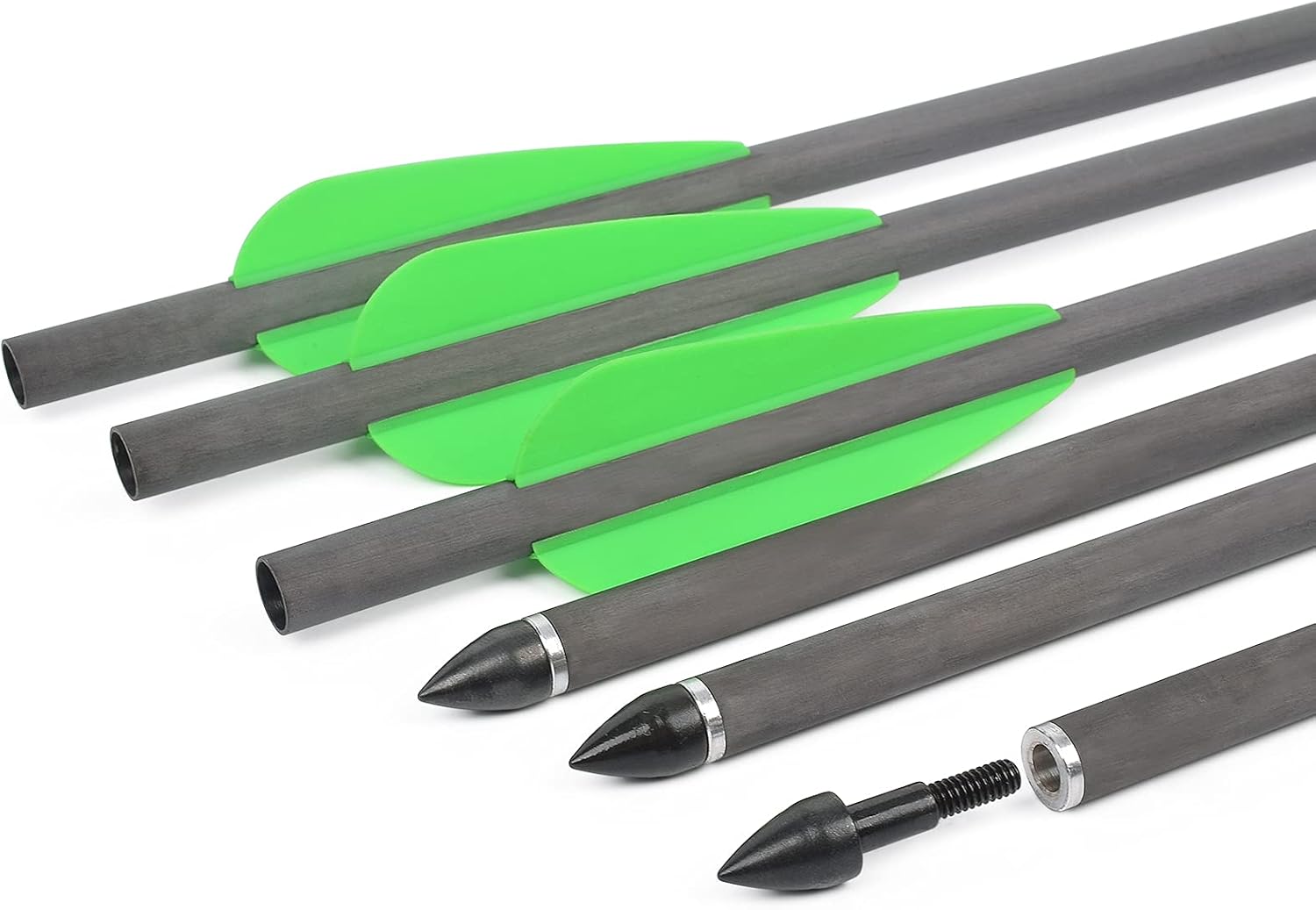 NIKA ARCHERY Airbow Arrows Carbon Shaft 26 inch Arrow Gun Air Rifle 6 Pack : Sports & Outdoors