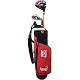 PGA Tour Youth Golf Club Set – Ages 3-5 (3’6”-4’1”) and 5-8 (4’1” - 4'8") Right and Left Handed Beginner Junior Golf Clubs with Lightweight Golf Bag, Mallet Putter, Driver by Golfgen