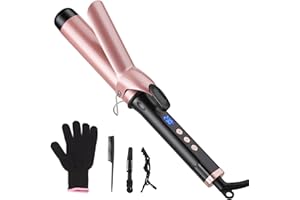 Curling Iron 1 1/2 for Long Hair, 1.5 Inch Curling Irons Wand with Ceramic Large Barrel, Hair Curler Adjustable Temperature C