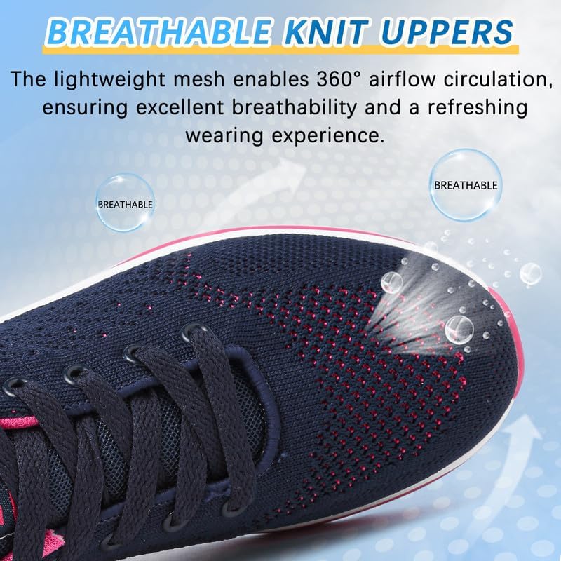 Laufschuhe Damen Turnschuhe Sneaker Damen Sportschuhe mit Luftpolster Sneaker Atmungsaktives Joggingschuhe Leichte rutschfest Straßenlaufschuhe Walkingschuhe Gym Fitness Running Shoes Women 4