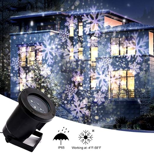 OZZDYH Proyector de Exterior de Navidad del Copo de Nieve en ...