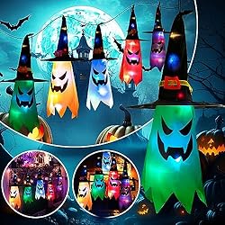 Halloween Decorations WindSock, 5 PCS Witch Hat