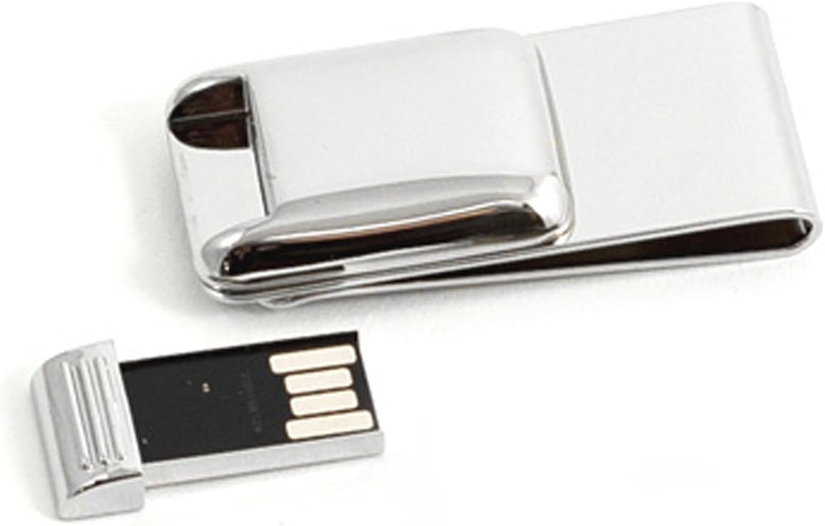 Chrome Hidden Spy 2GB USB Flash Drive Money Clip Wallet