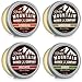 Beard Balm Variety Pack - 4 Natural Samples (1 oz each) with Argan Oil, Shea Butter, Coconut Oil & Jojoba Oil - Rich in Vitamins & Minerals