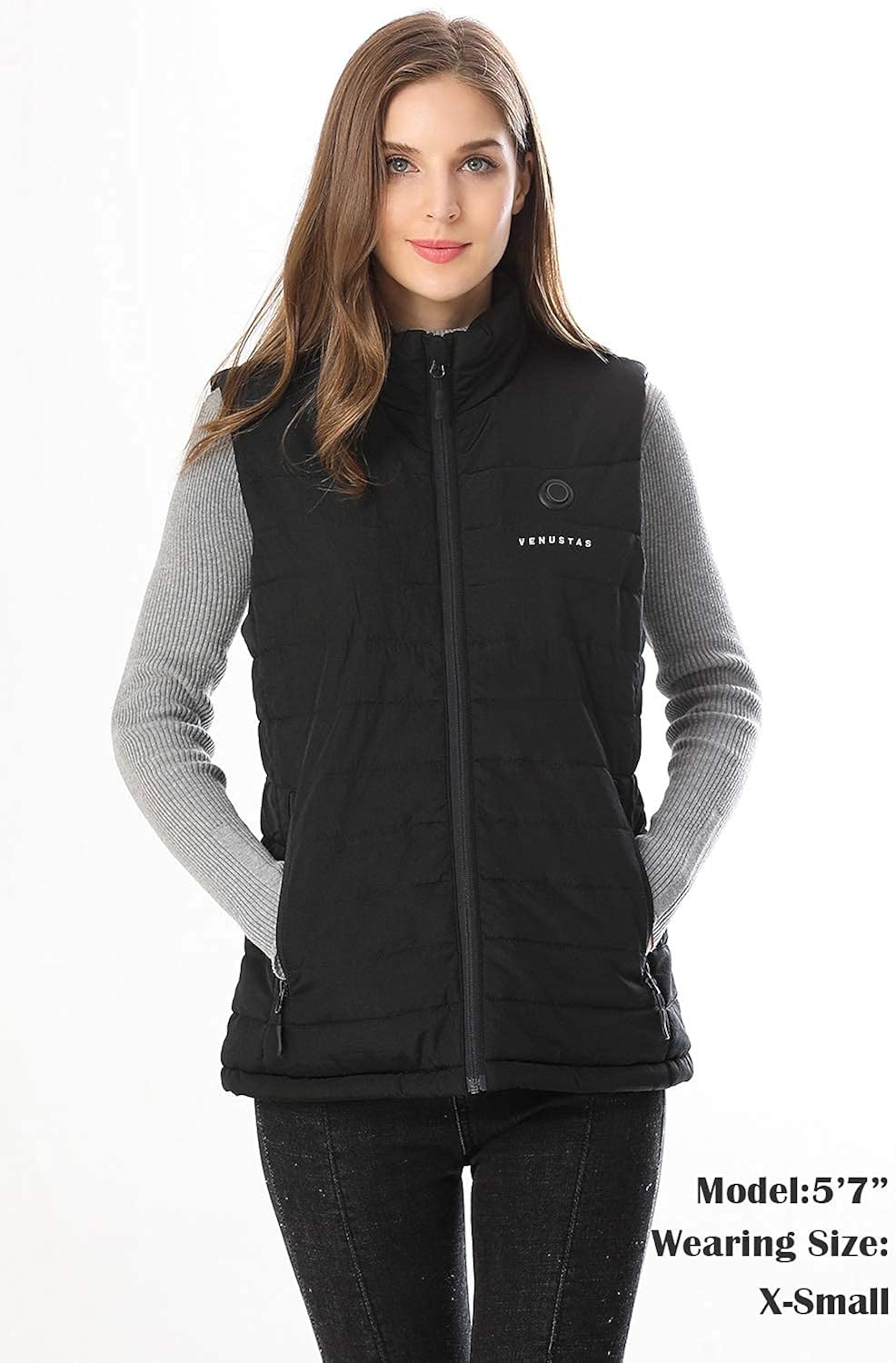Venustas Women's Heated Vest with Battery Pack 7.4V, Heated clothes for women: Clothing