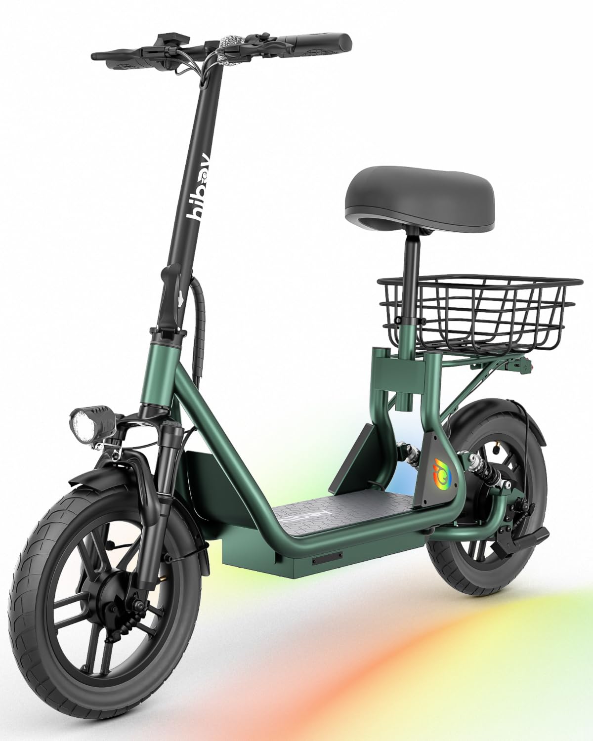 Hiboy Q2/U2 Scooter with Seat for Adults, 20-25 Miles, Forest Green