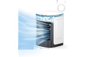 ZENGALEFLOW Portable, Personal Conditioner Air, USB Powered Mini Evaporative Cooler with 230ML Water Tank, for Room Bedroom Office Desktop Camping, Touch Control