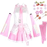 Haikyuu Women Pink Cosplay Dress with Socks Hair Pins Halloween Costume Anime Con