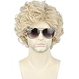 Topcosplay Men Wigs Blonde Short Curly Wavy Layered Cosplay Costume Party Man Wig