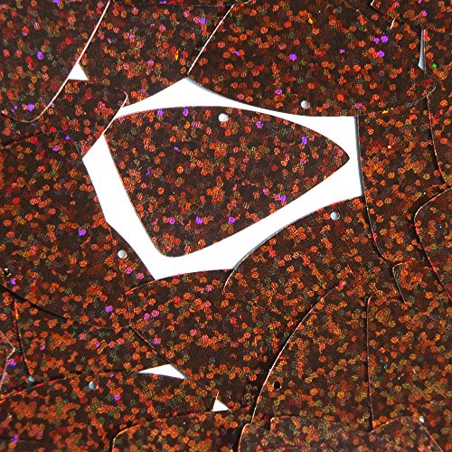 Sequin Fishscale Fin 1.5 inch Bronze Brown Glitter Hologram Multi Metallic. Couture Paillettes. Made in USA. Loose sequins for embroidery, bridal, crafts, and embellishment.