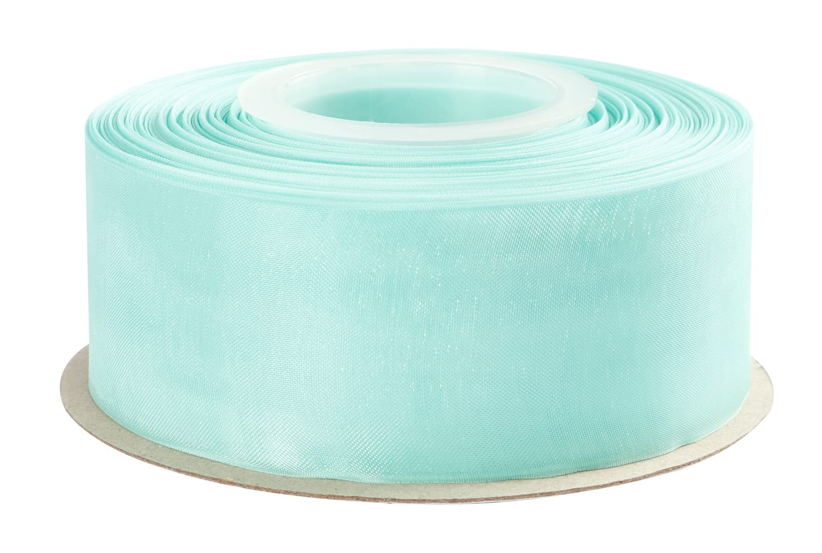 Joycrosso 38mm Aqua Shimmer Sheer Organza Ribbon Sheer Chiffon Ribbon 45 Meters-Roll Multiple Colors Available for Gift Wrapping Wedding Events Christmas Décor
