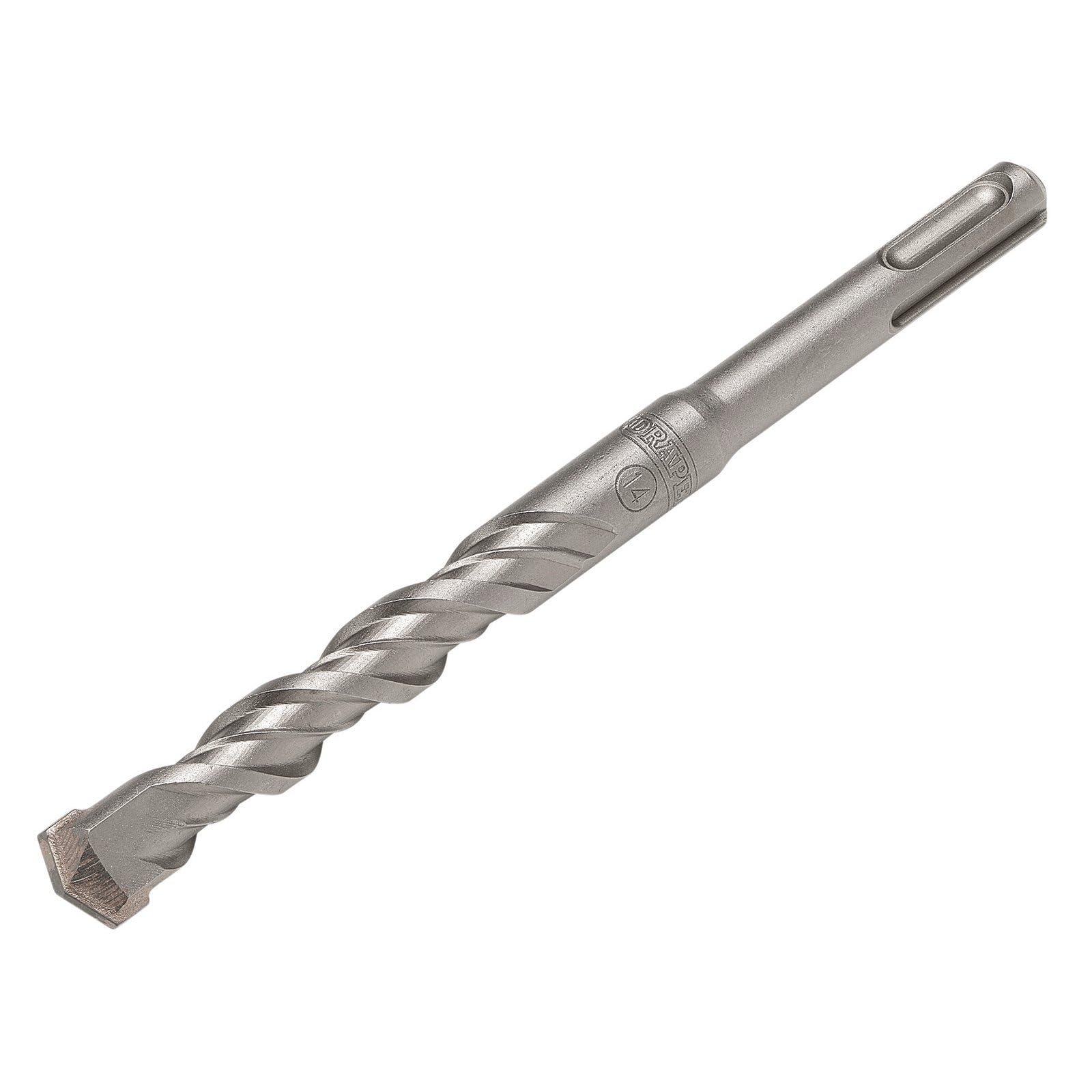 Draper SDS Plus Drill Bit, 14.0 x 160mm - 13834 - Tungsten Carbide Tip, Double Flute, For Concrete, Masonry, Brick, Stone, Granite