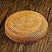 100% Handmade Weaved Storage Bin Fruit Basket Rattan Hamper Wicker Tray Weaving Rack Holder Dining Room Small Container Box Natural Decor Serving Handcrafted Bowl Organizer Serving Snack Dish Display