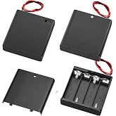 DAIERTEK 4 AA Battery Holder with Switch 6V Battery Case Holder with Cover 4 Slots 1.5V AA Battery Storage Box with Wires Battery Connector -3pcs