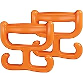 NFETLLD 2 Pack Grocery Bag Shopping Bag Carrier Holder Handle for Plastic Bags, Each Holds 100lbs Durable Multi Purpose Heavy Duty Comfortable Grip (Orange)