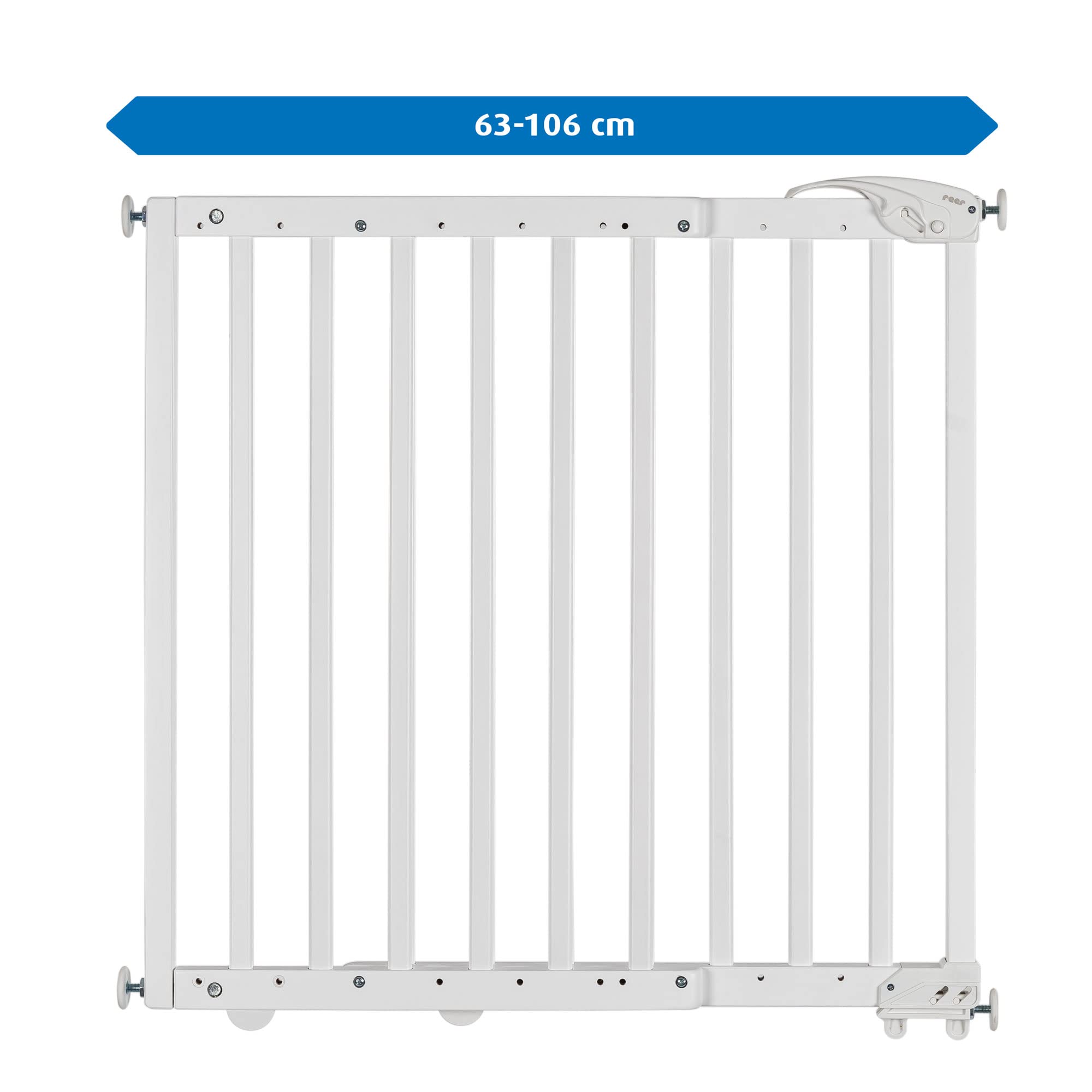 Door Gate and Stair Safety Gate for Clamping or Screwing, Construction Kit for Assembly, Extendible 63-106 cm, White