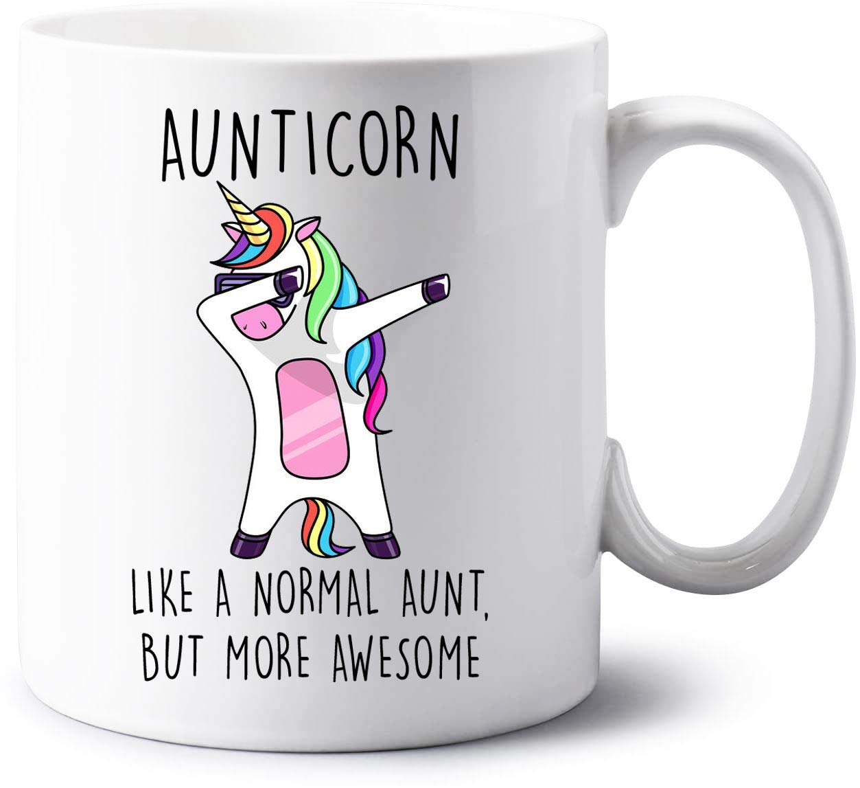VIROSA Funny Aunticorn Mug – Like a Regular Aunt, Only More Magical – Cute Unicorn Mug Gift for Auntie, Aunty, or Godmother – Birthday, Christmas, Mother’s Day – 11oz Ceramic Coffee Cup