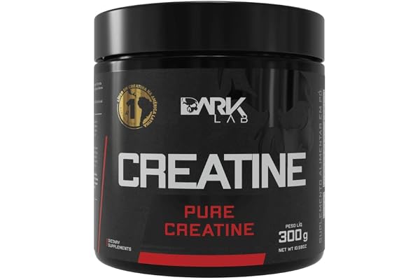 Creatina Pura Dark Lab 300g, Monohidratada 100% de Pureza, Sem Glúten, Sem Sabor