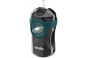 Smilo Straw Cup - Philadelphia Eagles Officially Licensed NFL Sippy Cup - Baby and Toddler Cup with Weighted Silicone Straw and 8.5 oz Capacity - BPA-Free