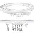 TOKPLNU Ceiling Curtain Track, Flexible Bendable Curtain Track 12Ft Curved Sliding Ceiling Track Set System for Room Divider Curtain Rail Track Wall Mount for RV Bay Window