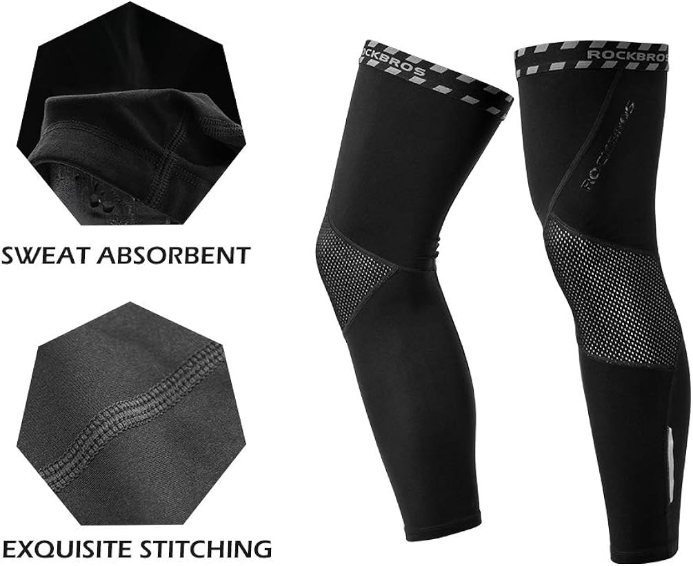 ROCK BROS Cycling Leg Warmers Thermal Long Leg Sleeves for Men Women Legwarmer: Clothing