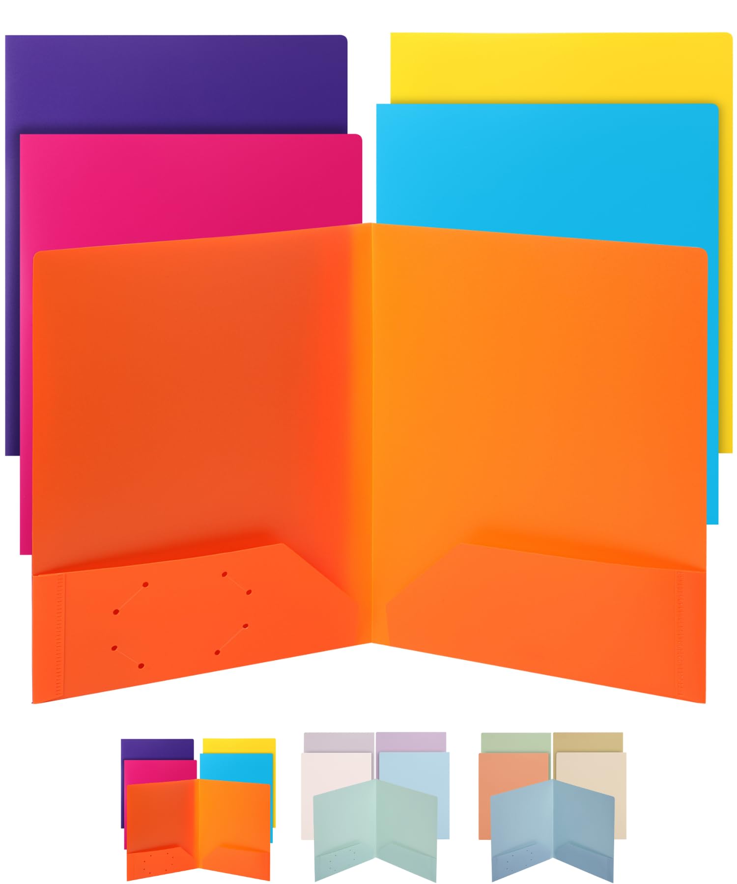 Photo 1 of Mr. Pen- Plastic Folders with Pockets, 5 pcs, Assorted Colors, Folders with Pockets