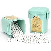 FurRain Ceramic Pie Weights Reusable 10mm Baking Beans Pie Crust Weights Natural Ceramic Stoneware with Wheat Straw Container