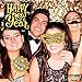 KatchOn New Years Eve Photo Booth Props 2025 - Pack of 33, Glitter NYE Party Supplies | Happy New Year Decorations