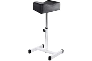 Kalolary Pedicure Manicure Footrest Adjustable Seat Height Technician Nail Equipment Salon Spa (Black)