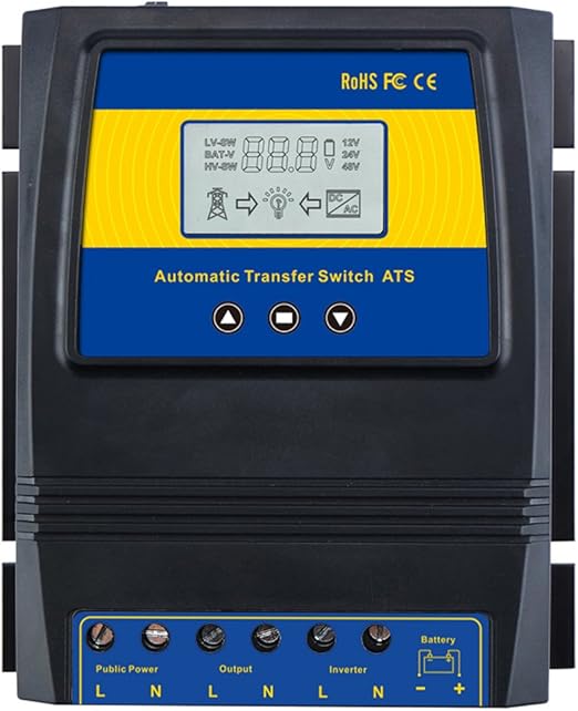 Moes Dual Power Controller 50a 5500 Watt Automatic Transfer Switch For Off Grid Solar Wind System Ats Dc 12v 24v 48v Ac 110v 220v