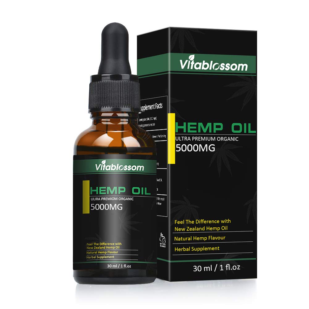 Hemp Oil Drops, Full Spectrum Extract Hemp Seed Oil, Great for Anxiety Pain Relief Sleep Support etc (5000mg)