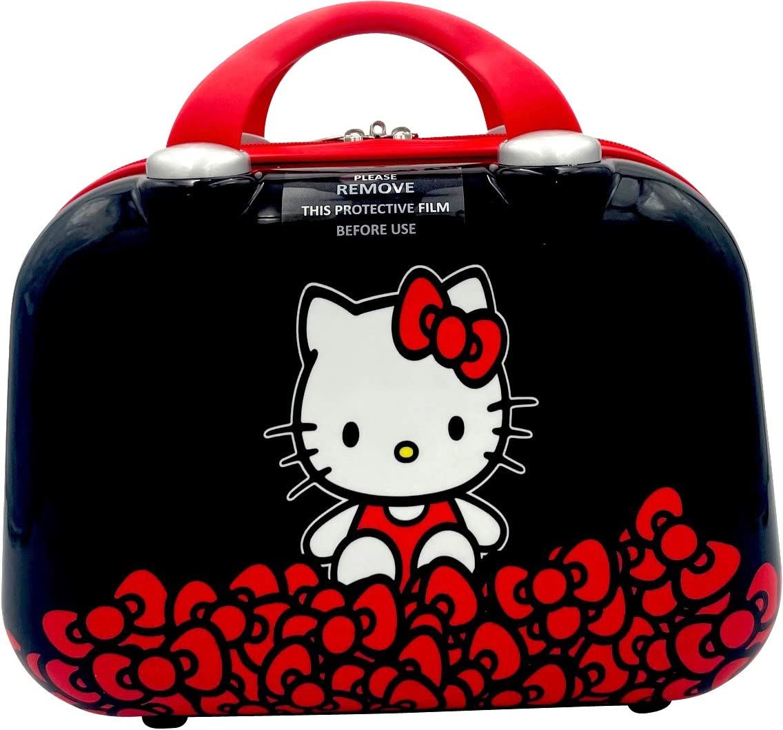 Fast Forward Kid’s Licensed Hard-Side 20” Spinner Lightweight Luggage Carry-On Suitcase and Beauty Case Set (Hello Kitty), Multicolored