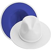 KUJUHA Women Men Wide Brim Fedora Hat