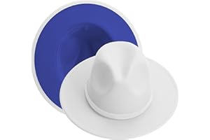 KUJUHA Women Men Wide Brim Fedora Hat