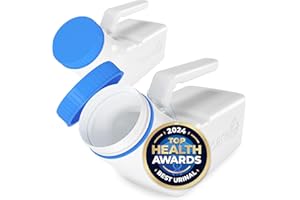 Urinals for Men Glow in The Dark Lid by Tilcare - 32oz/1000mL Thick Plastic Mens Bedpan Bottle with Screw-on Lid - Spill Proo