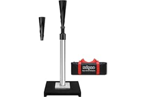 LOMGWAYS Baseball/Softball Batting Tee-(23"-37") Height Adjustable Premium Portable Baseball Tee with 2 Ultra- Flexible Rubber Tops and Heavy Duty Base for Teens/Adults