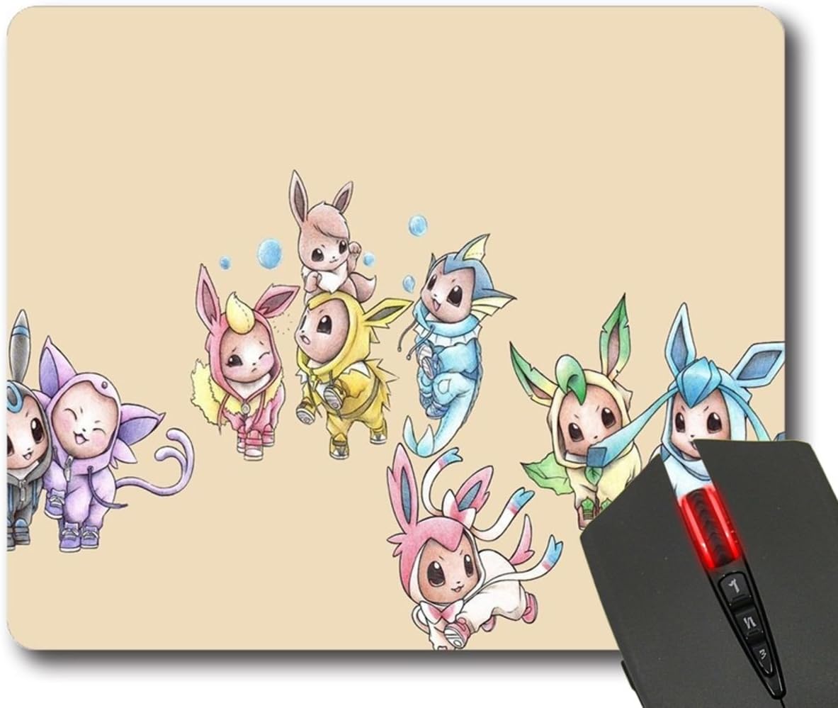 Eevee Eeveelutions Flareon Jolteon Leafeon Customized Print Rectangle Diy Mouse Mat Pad Mousepad
